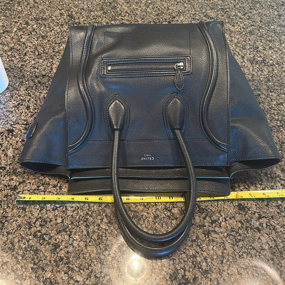 CELINE luxury tote black leather like new with dust bag - Picture 10 of 13